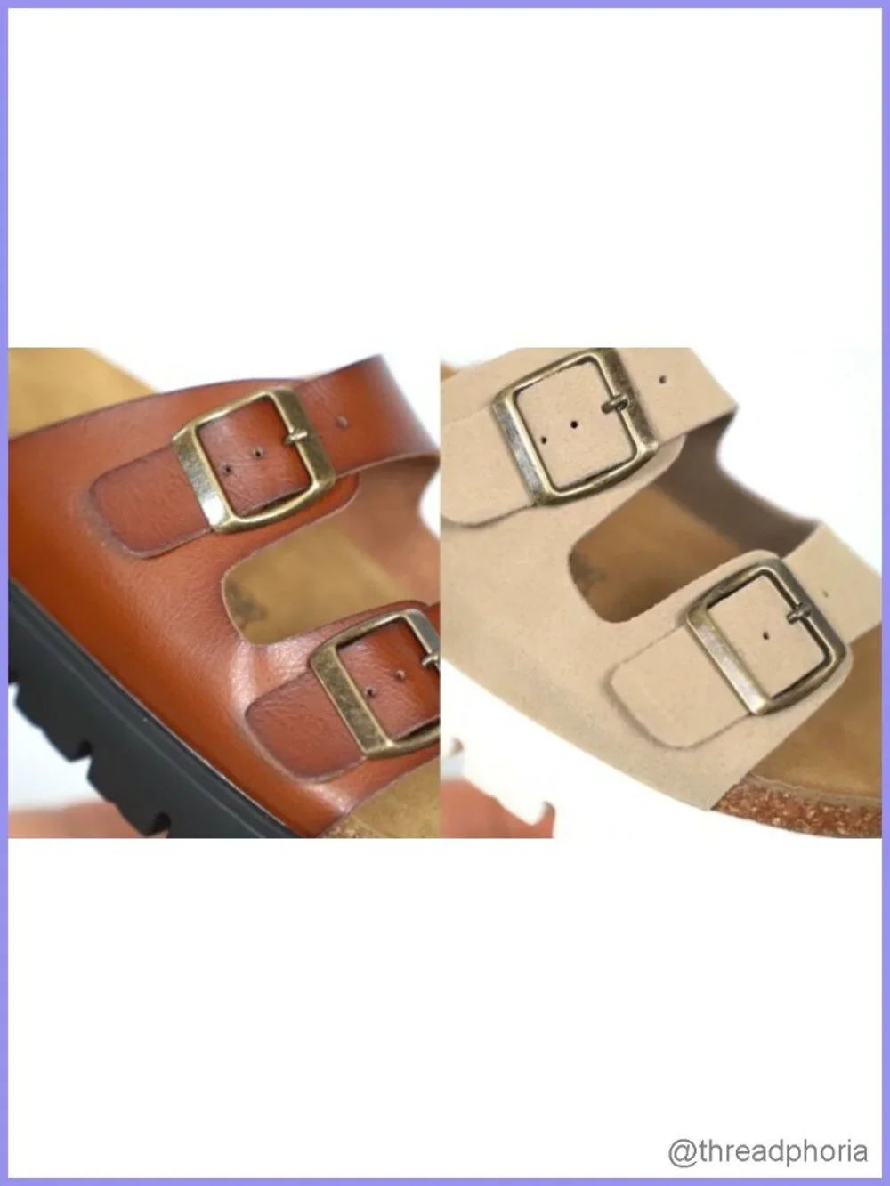 Genuine Leather Womens Sandals Arch Support Slides Adjustable Buckle Platform